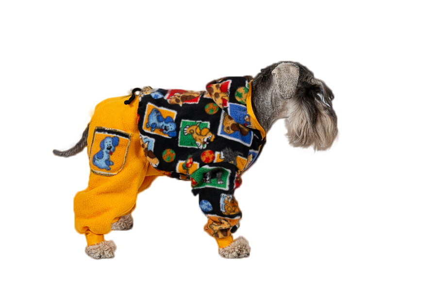 Ziemas suņu apģērbs - silts ērts plīša kombinezons