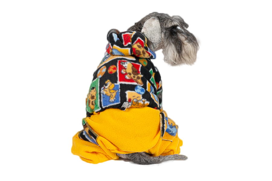 Ziemas suņu apģērbs - silts ērts plīša kombinezons