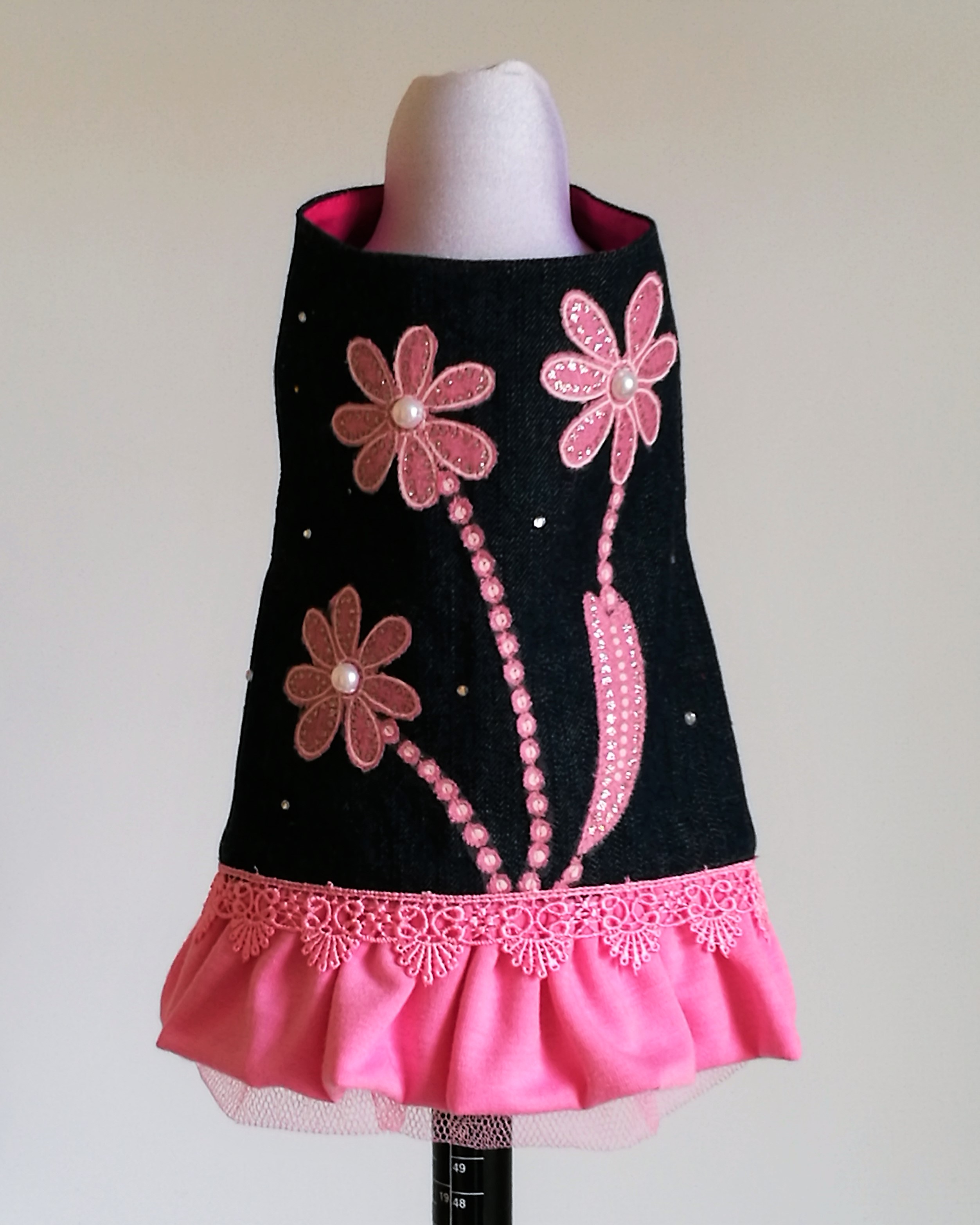 Džinsa kleita ar aplikāciju sunitīm, XS-S_product Džinsa kleita ar aplikāciju sunitīm, XS-S