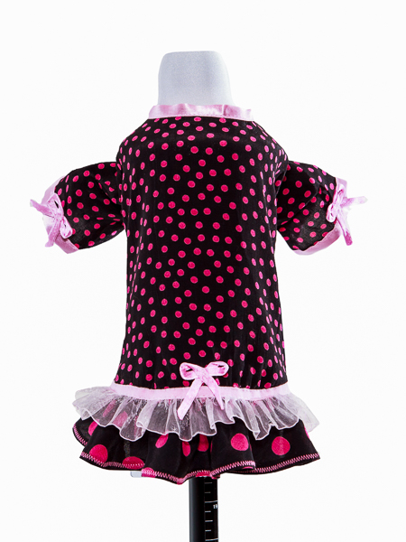 Suņu kleita ar rozā zirņiem, XS