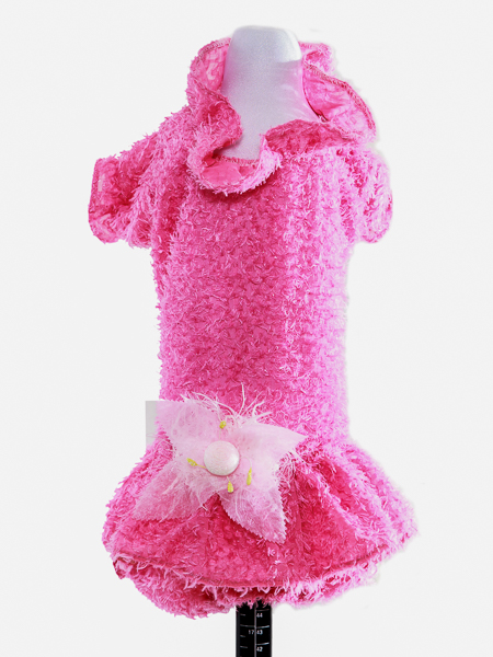 Vasaras apģērgs suņiem Rozā  kleita ar puķēm, S