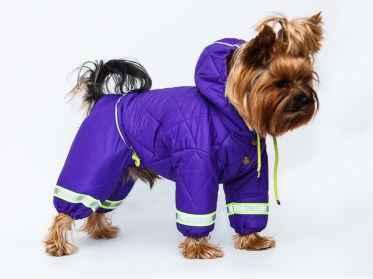 Ziemas suņu kombinezons,mētelis ar kapuci un atstarotāju,M