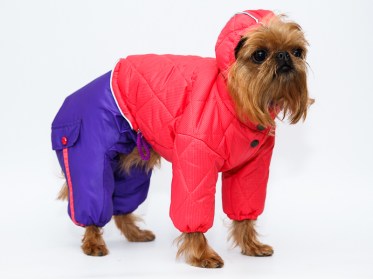 Ziemas suņu kombinezons,mētelis ar kapuci un atstarotāju,M