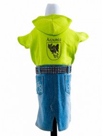 Suņu apģērbs Krekls ar kapuci un džinsu svarciņu, XS