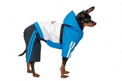 Siltināts suņu ziemas kombinezons ar kapuci,S