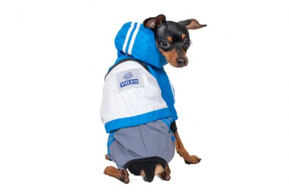 Siltināts suņu ziemas kombinezons ar kapuci,S